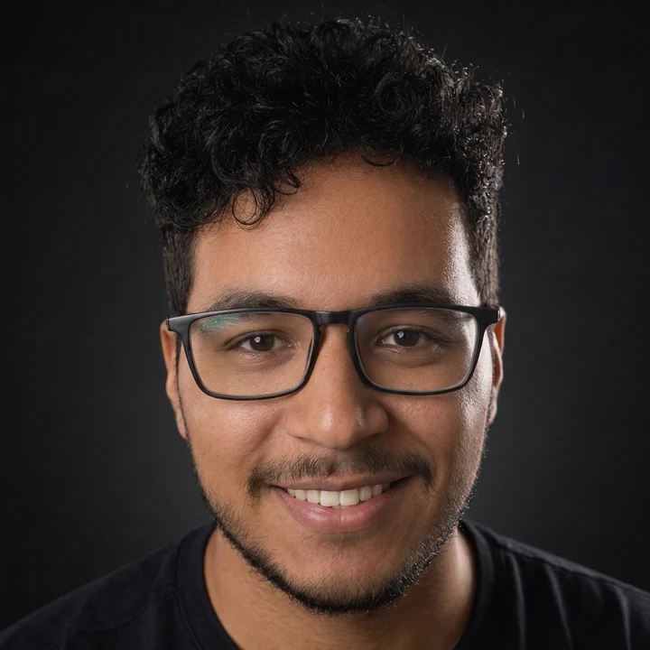 Retrato de Érick Rodrigues, diretor de arte, ao ar livre em um parque