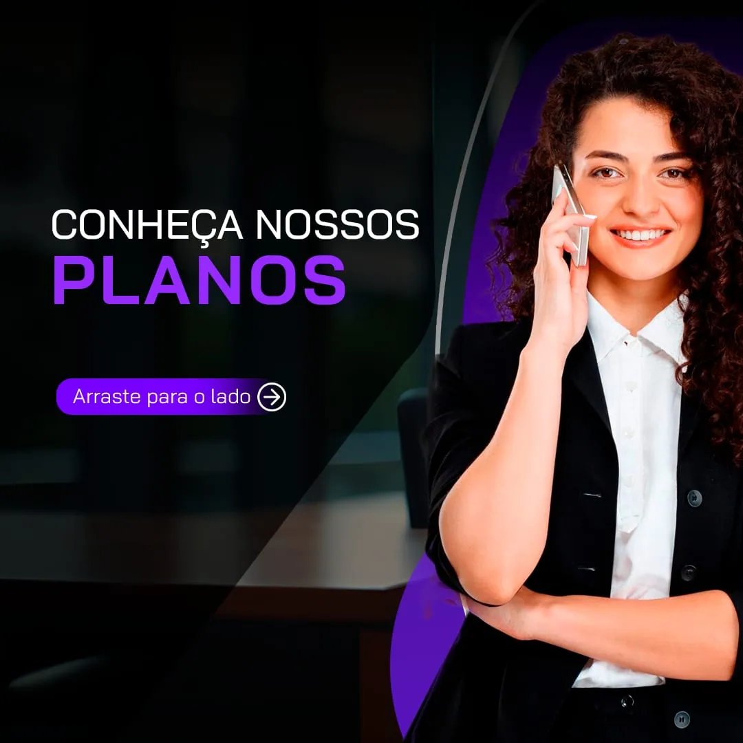 Carrossel de planos, capa: conheça nossos planos, arraste para o lado