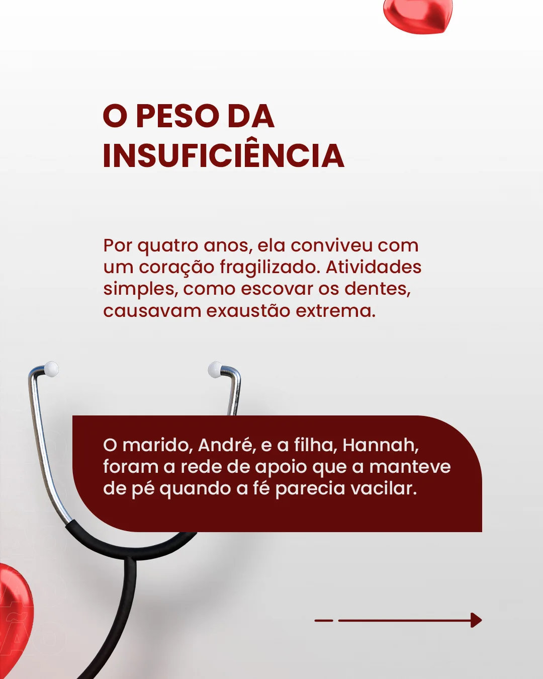 Carrossel 1, slide 3: O peso da insuficiência cardíaca no dia a dia da família