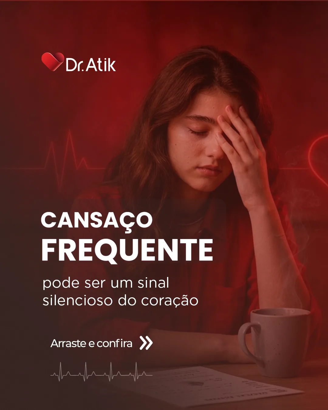 Carrossel 9, slide 1: Capa: cansaço frequente, pode ser um sinal silencioso do coração