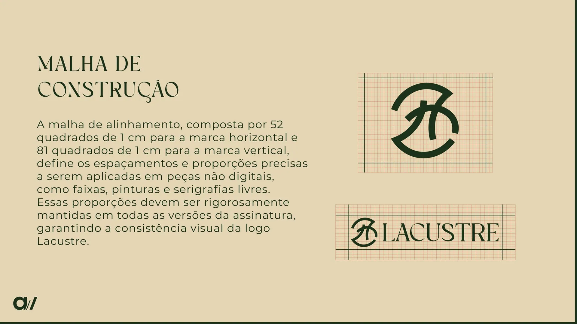Malha de construção da marca Lacustre em quadrados de 1 cm