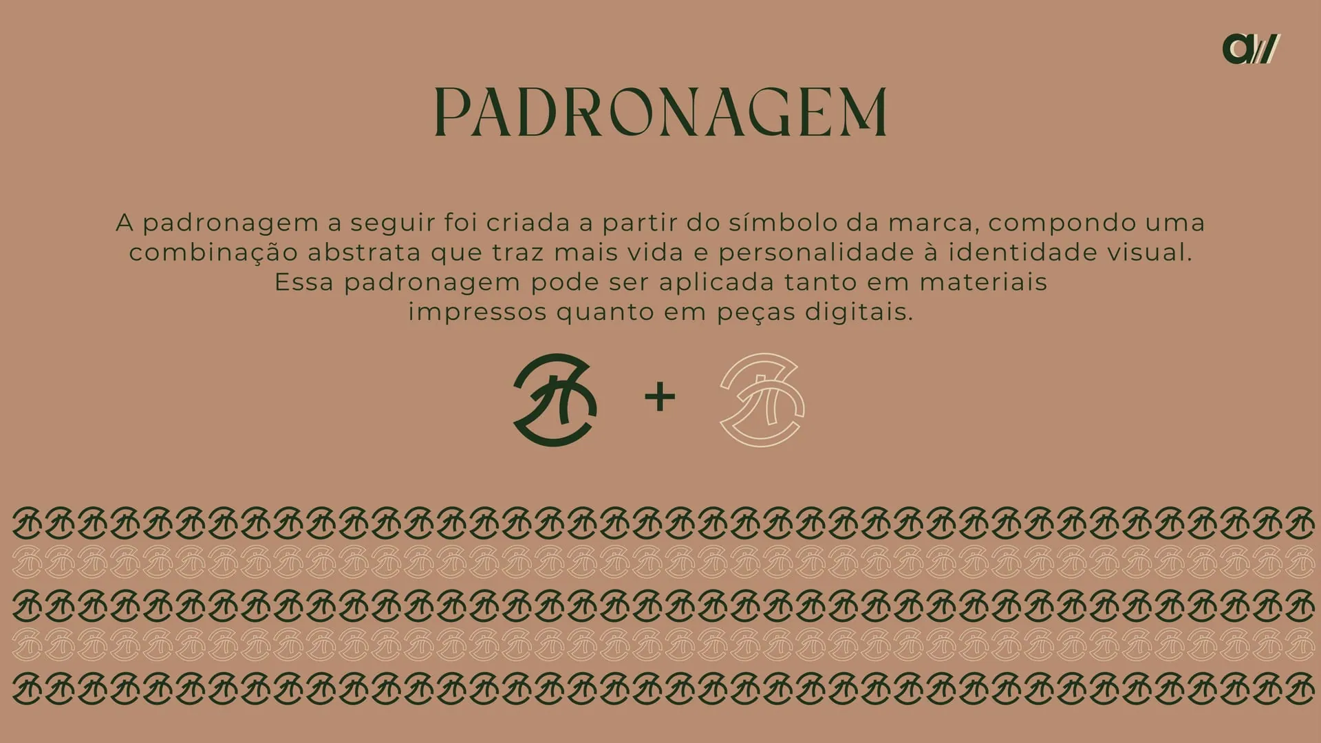 Padronagem Lacustre construída pela repetição do monograma em cheio e contorno