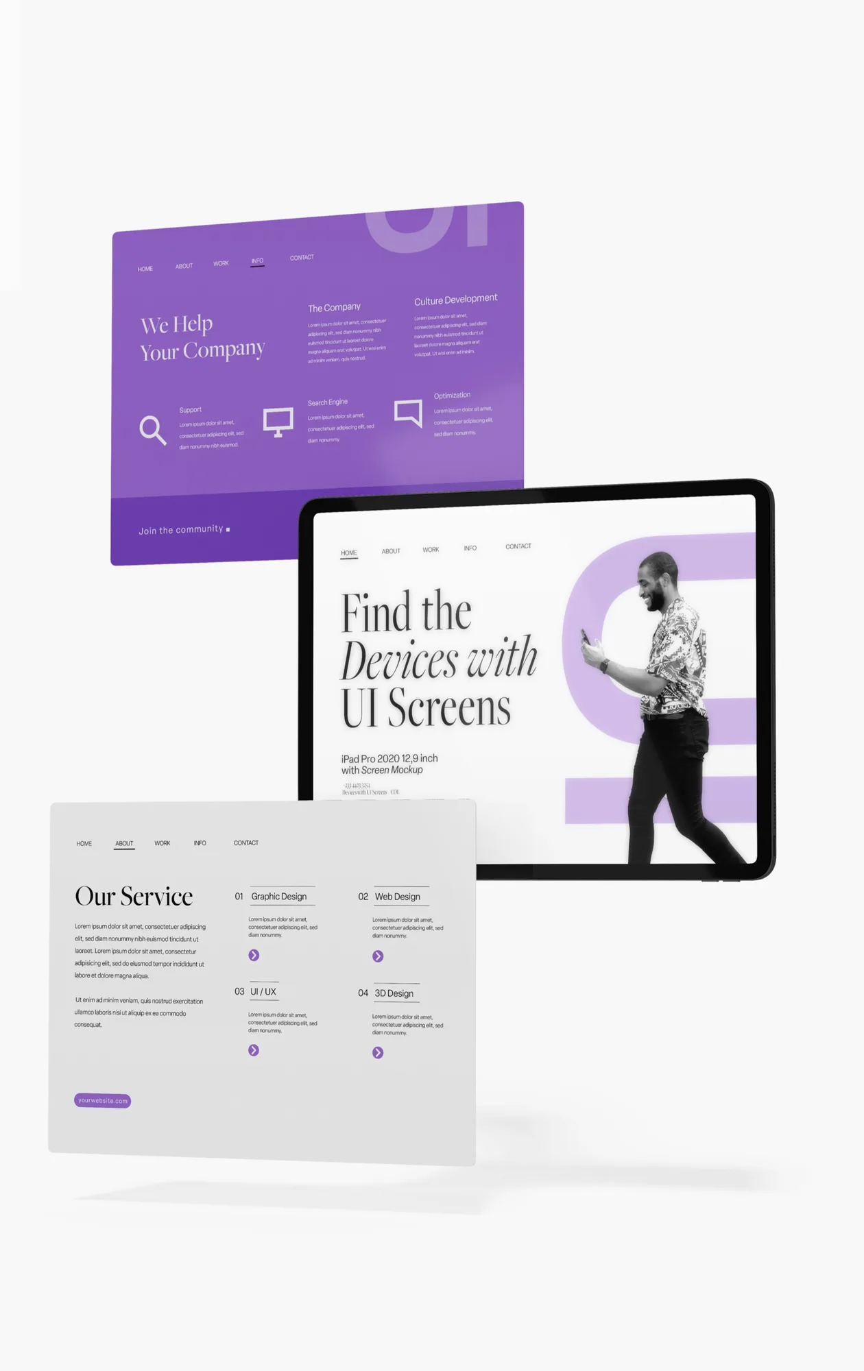 Telas de uma landing page em desktop e tablet