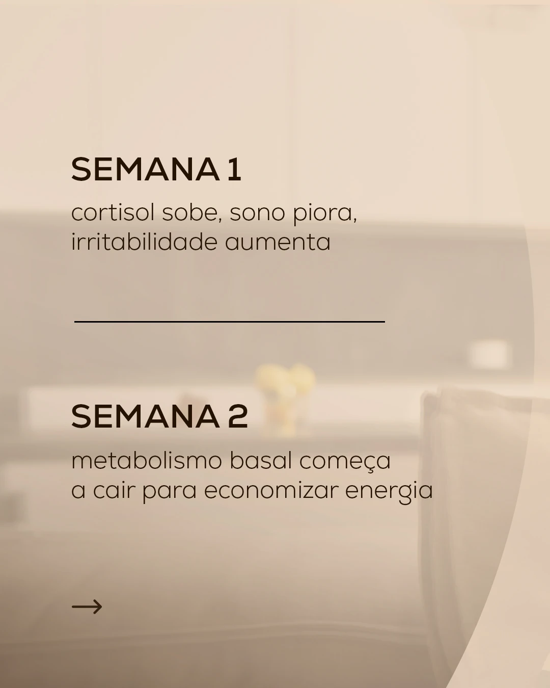 Carrossel 3, Slide 3: Dias 8 a 15: desaceleração metabólica e elevação de cortisol