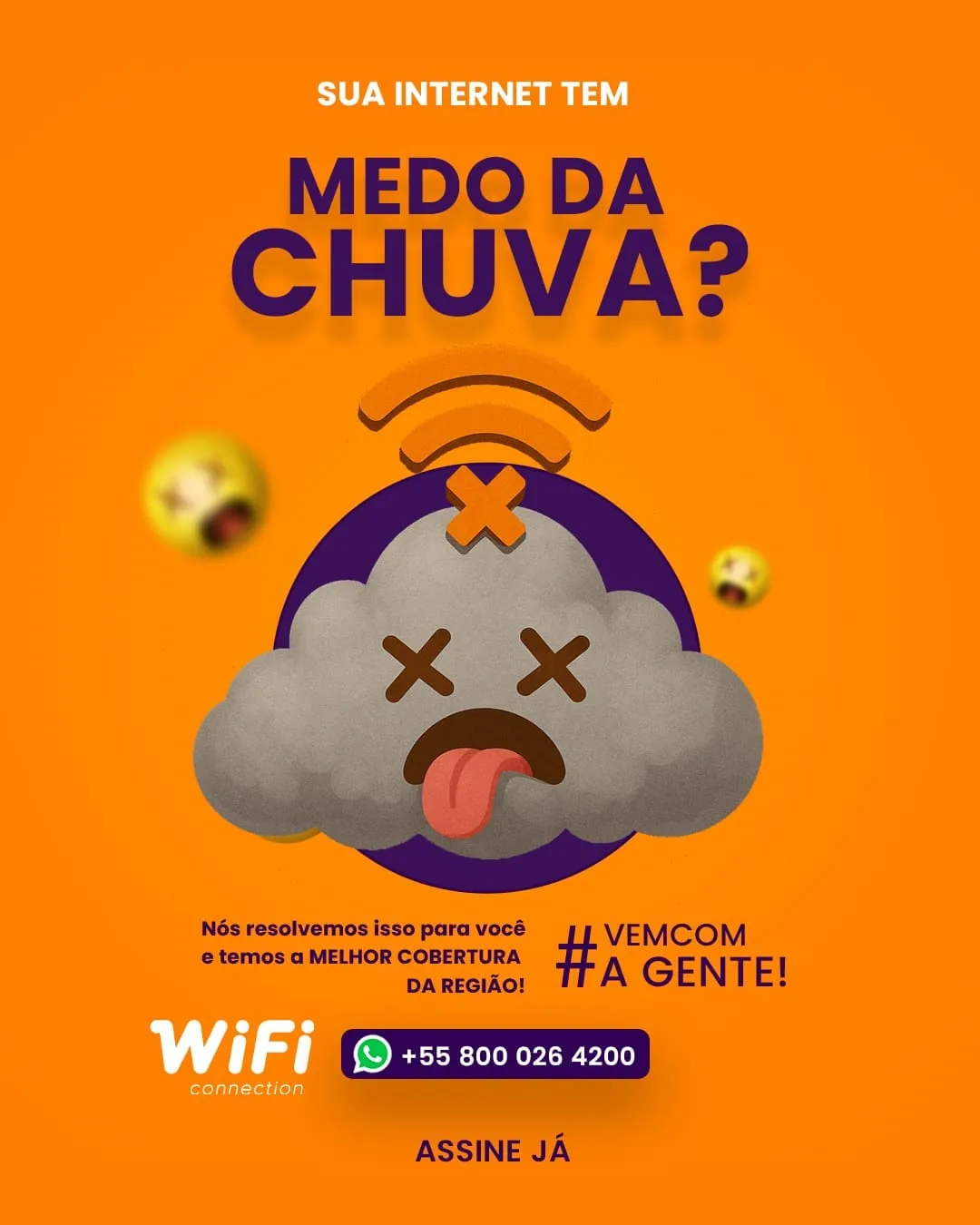 WiFi Connection, post medo da chuva, assine já pelo WhatsApp