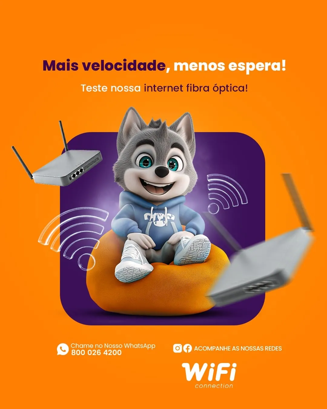 WiFi Connection, post mais velocidade menos espera, teste a fibra óptica